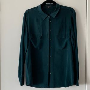 Babaton Classic Silk Button Up Shirt